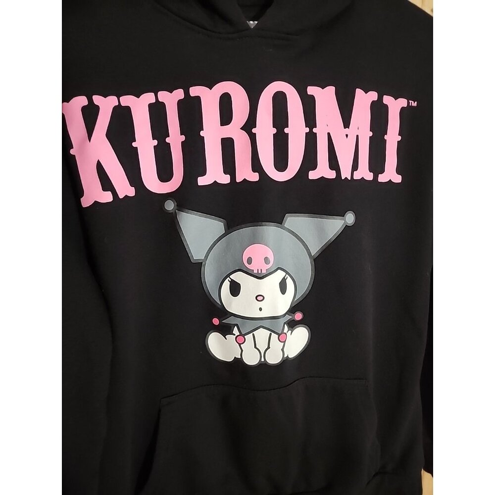Kuromi Hoodie With Ears Womens XS Black Sanrio Hot Topic Graphic Pullover
